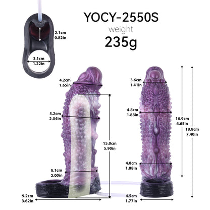 Penis Sleeve Alien – Violette Noppenhülle mit Spritzfunktion für Fantasy-Rollenspiele