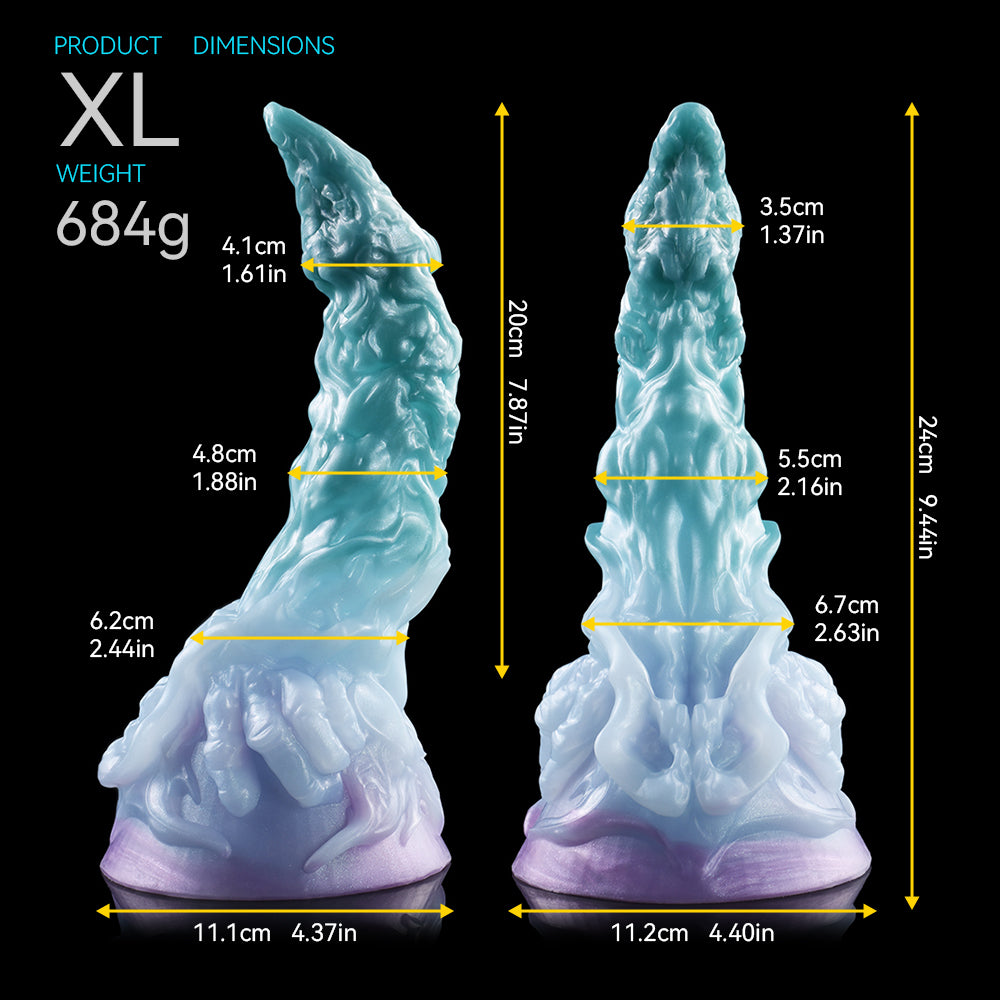 Alien-Tentakel Dildo mit Asymmetrischer Tentakel-Struktur  – Extraterrestrischer Fantasy-Dildo in Perlglanz