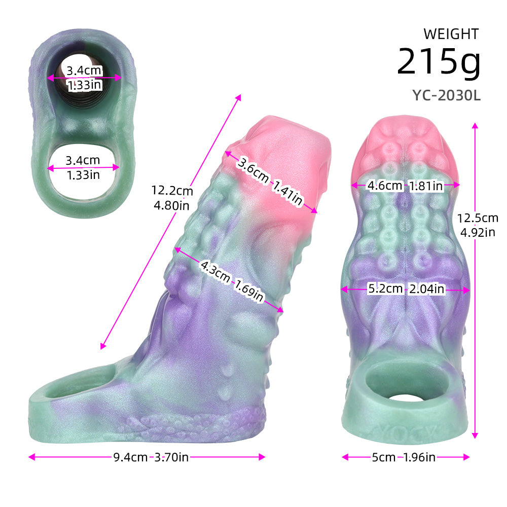 Open-End Alien Penis Sleeve – Biomorphic Extension Made of Platinum Silicone | SilikonLust Fetish