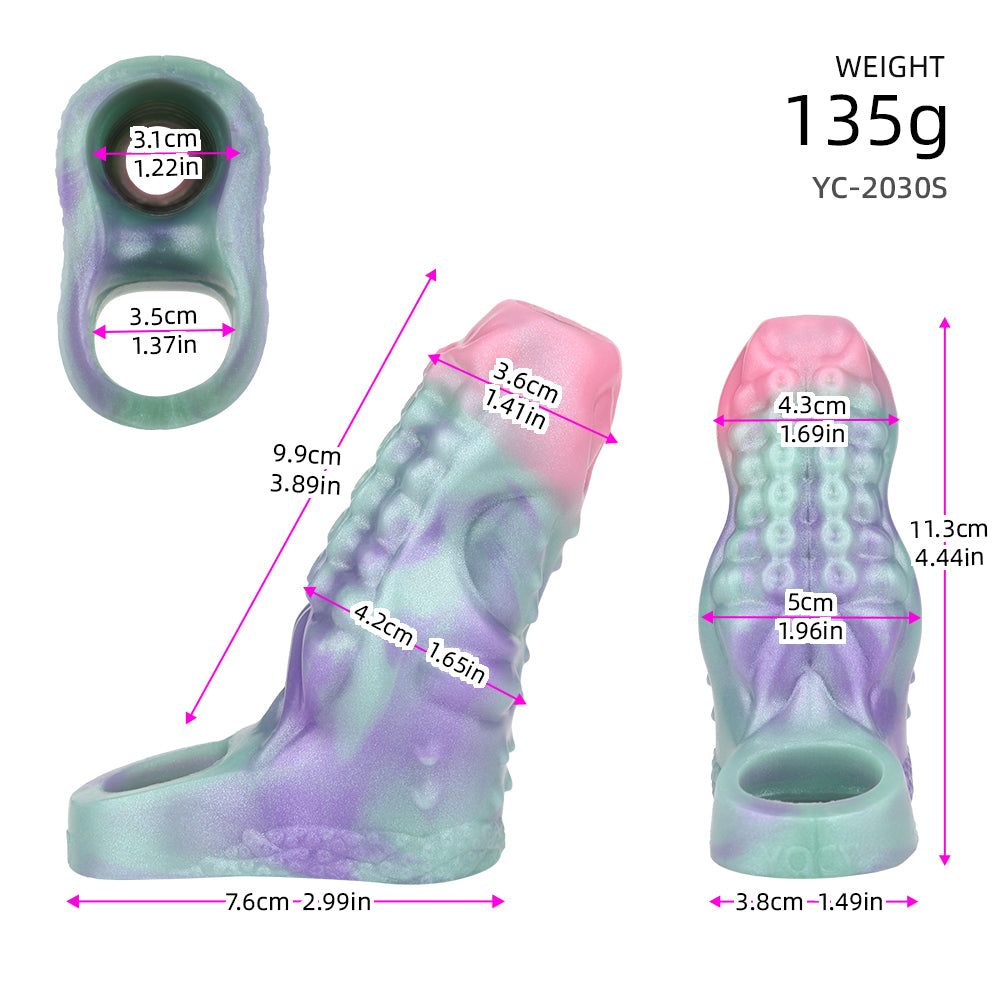 Open-End Alien Penis Sleeve – Biomorphic Extension Made of Platinum Silicone | SilikonLust Fetish