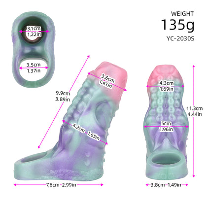 Open-End Alien Penis Sleeve – Biomorphic Extension Made of Platinum Silicone | SilikonLust Fetish