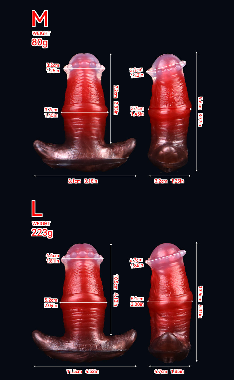 Strukturierter Analplug | Platinum Silicone Butt Plug mit Rippenring-Schaft, Perlen-Krone & Dark-Realism-Design