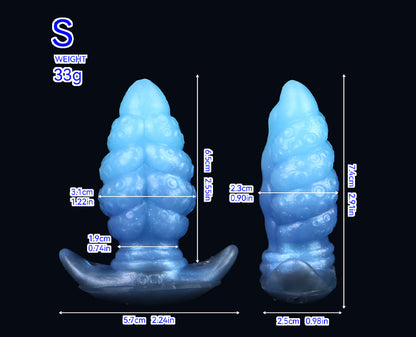 Dragon Tentakel Analplug – Fantasy Strap-on Dildo Butt Plug für Frauen | Platin-Silikon Blau