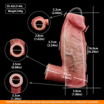 Lebensechte Penis Sleeve Hülle in Hautfarbe – Penisüberzug & Erektionshilfe für maximale Ausdauer und mehr Umfang beim Liebesspiel