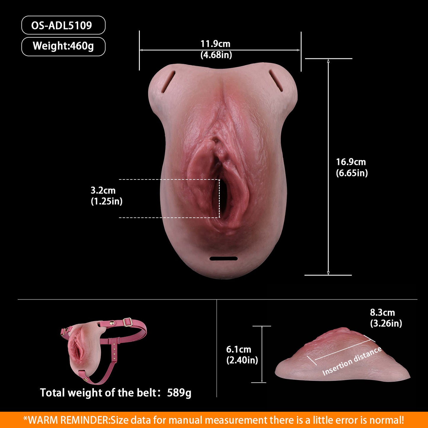Silikon-Pussy-Panties mit offenen Schamlippen & Lederriemen | Ultimatives Transgender Vaginal-Gaff für intime Rollenspiele
