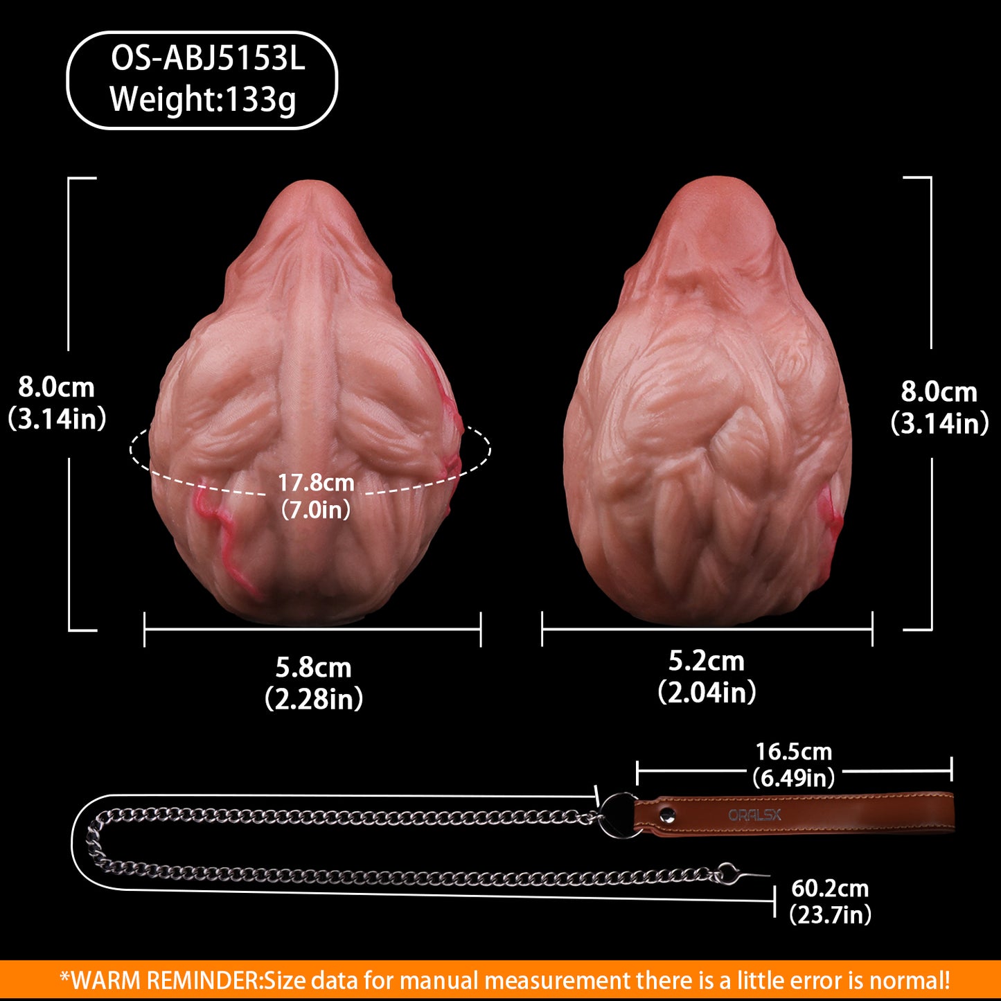 Anatomischer Butt Plug im Hoden-Eichel-Design – Realistisches Platin-Silikon mit BDSM-Zugkette für intensives Anal-Training