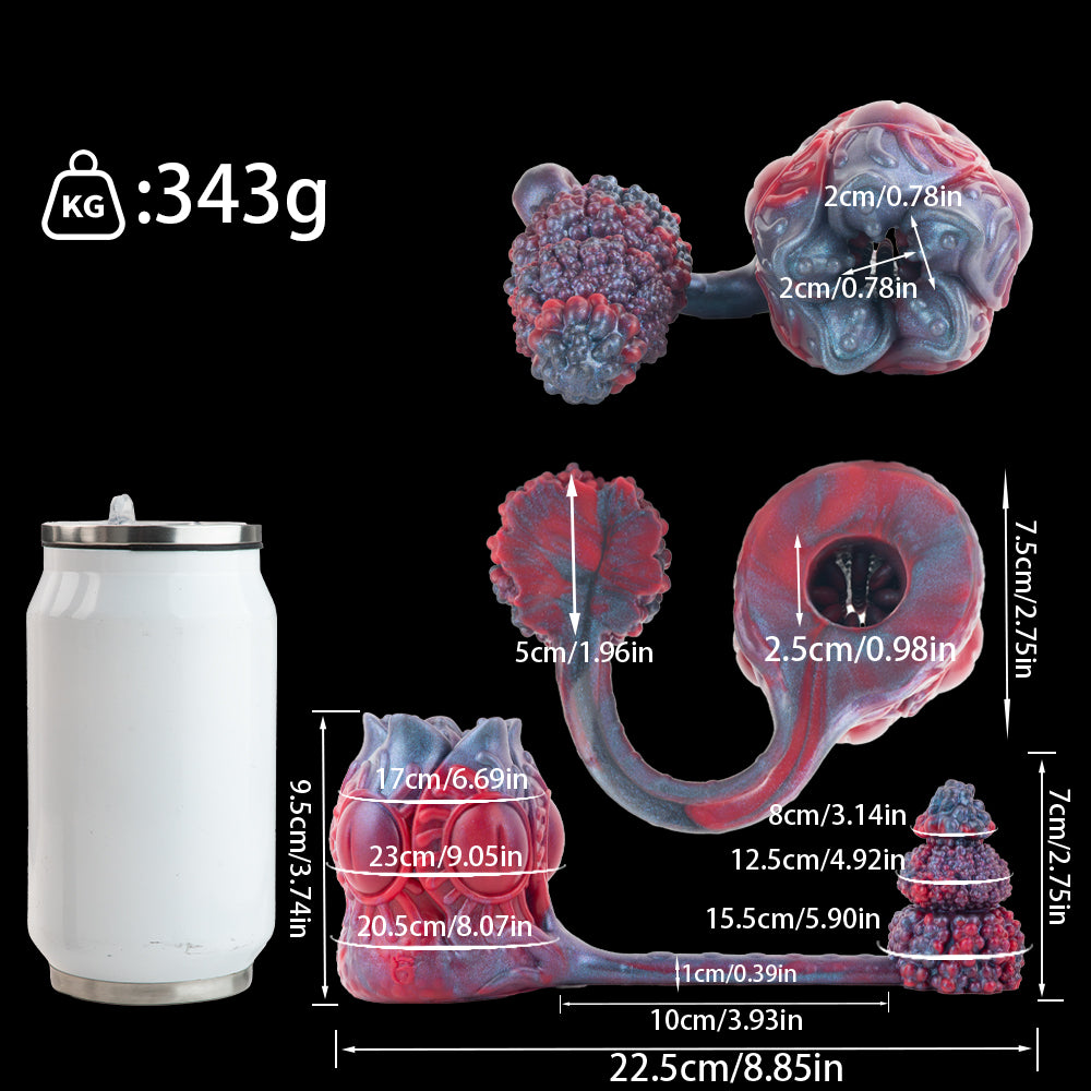 Alien Fantasy Anal Plug – Karmesinrot & Schimmerndes Monster Masturbator-Set mit Noppen für intensives Solo-Play