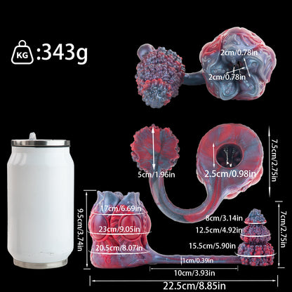 Alien Fantasy Anal Plug – Karmesinrot & Schimmerndes Monster Masturbator-Set mit Noppen für intensives Solo-Play