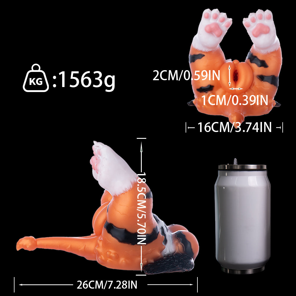 Premium Flüssigsilikon Tiger-Mädchen Masturbator – Weicher Po & Pfoten-Vakuum-Saugkraft Sex doll für wilde Solo-Abenteuer