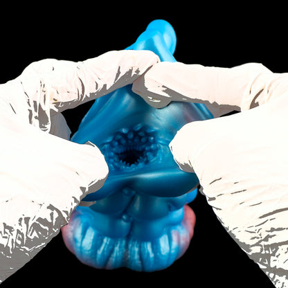 Alien Masturbator - Innovative Platinum Silicone Dual-Entry Design with "Mouth-to-Tongue"