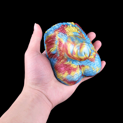 Clitoris Grinding Toy | Platinum Silicone Klitoris-Reiter with Spiral-Hirn-Textur & Tie-Dye Dreifarbguss