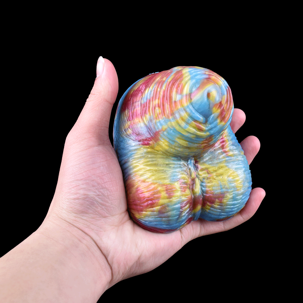 Handgrip Grinding Toy | Platinum Silicone Realistisches Hautgefuehl with Griffige Ringfalten-Textur & Tie-Dye