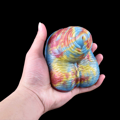 Handgrip Grinding Toy | Platinum Silicone Realistisches Hautgefuehl with Griffige Ringfalten-Textur & Tie-Dye