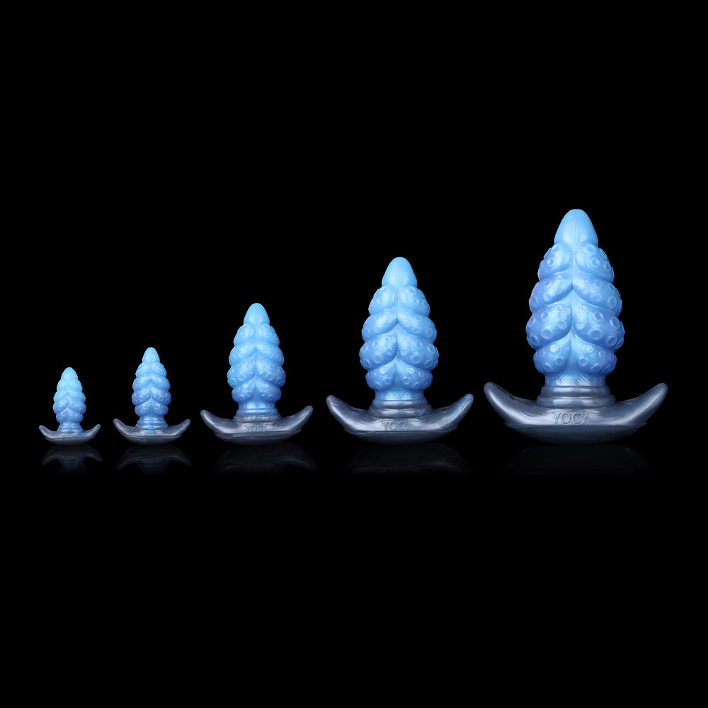 Dragon Tentakel Analplug – Fantasy Strap-on Dildo Butt Plug für Frauen | Platin-Silikon Blau