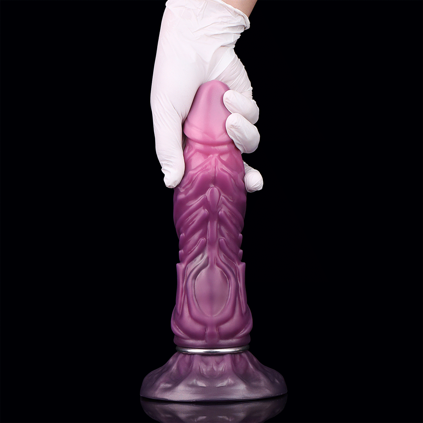 Fantasy Silicone Penis - Violett Fischgrät Armor Dildo | Squirting Saugnapf Platin-Silikon SilikonLust