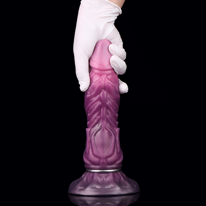 Fantasy Silicone Penis - Violett Fischgrät Armor Dildo | Squirting Saugnapf Platin-Silikon SilikonLust
