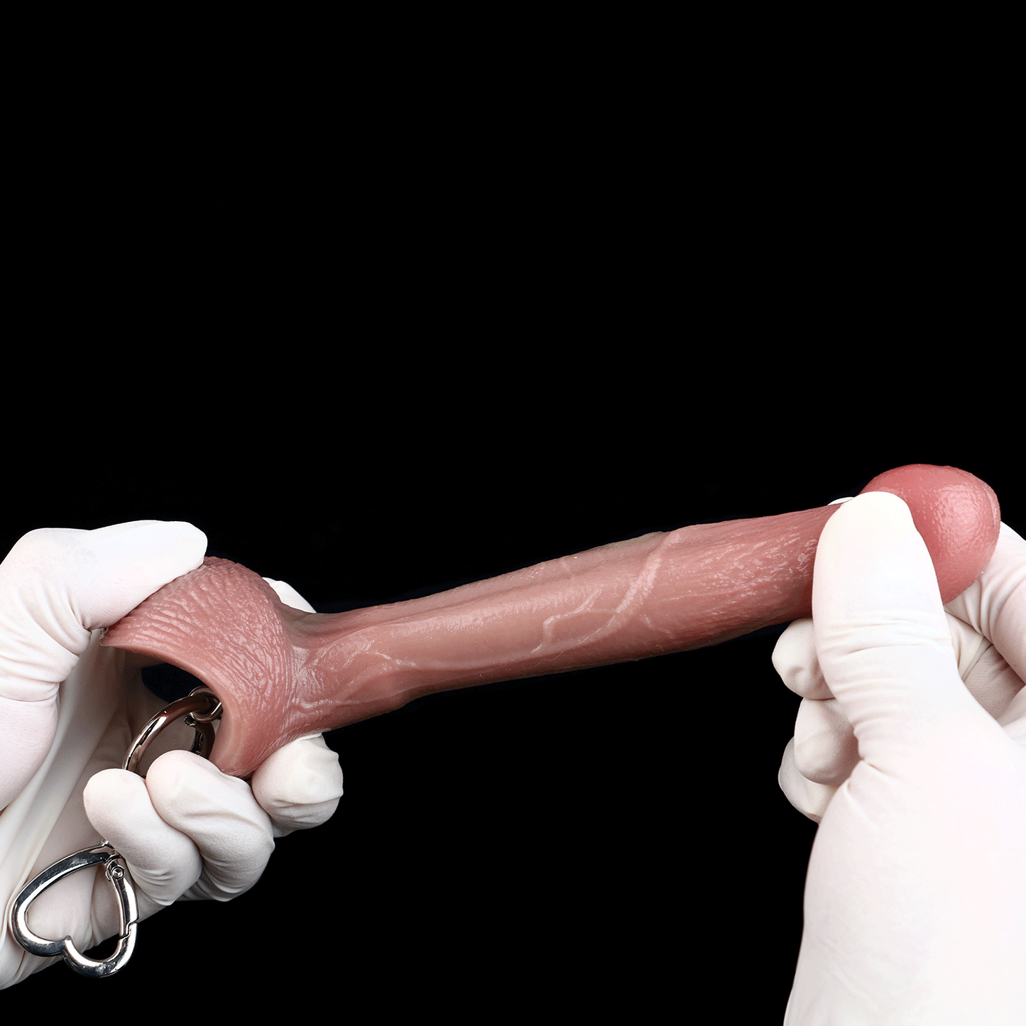 Flesh Texture Dildo Schlüsselanhänger – Vein Detail Silicone | Platin-Silikon Keychain SilikonLust