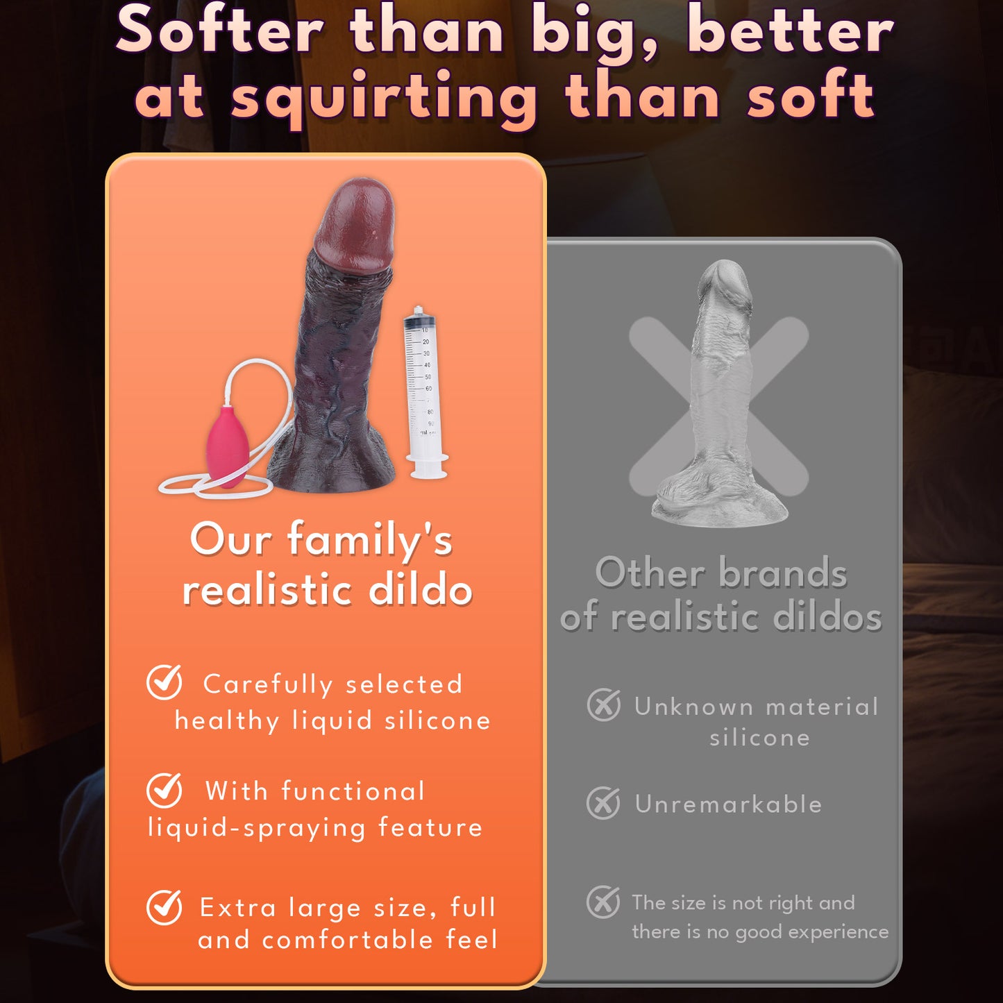 BBC Dildo – Realistisch & Spritzend | Platin-Silikon Riesendildo
