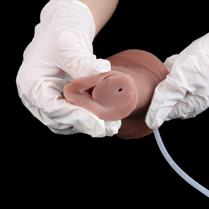 Hyperrealistischer Gebogener Squirting Dildo - Anatomisch Vollständig Hodensack Venennetz for Authentische Tiefenerfahrung