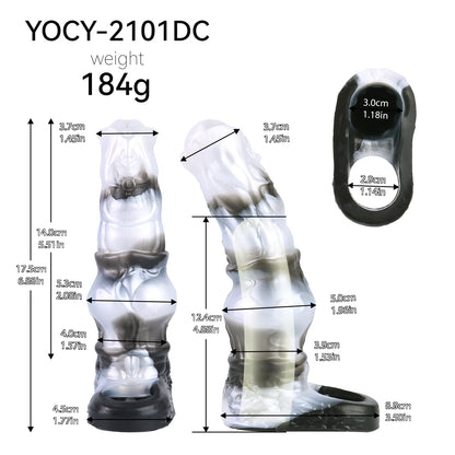 Horse Penis Sleeve Marmor – Pferdekopf-Design, Penis Extender, 10 Vibrationsmodi & Fernbedienung