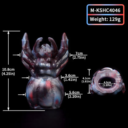 Spider Arthropod Ball Gag Set - Premium BDSM Mundknebel | Spinne Lederband Gold Geschenkbox SilikonLust