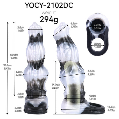 Alpha Werwolf Penis Sleeve: Vibrierender Extender mit Venen-Textur, Delay-Gurt & progressivem Innenkanal