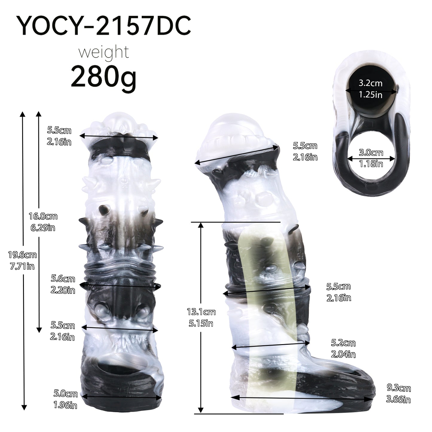 Realistischer Penis Sleeve im Pferde-Design – Dehnbare Silikon Penis-Hülle mit Noppen, Hoden-Schlaufe & 10 Vibrationsmodi für Paare