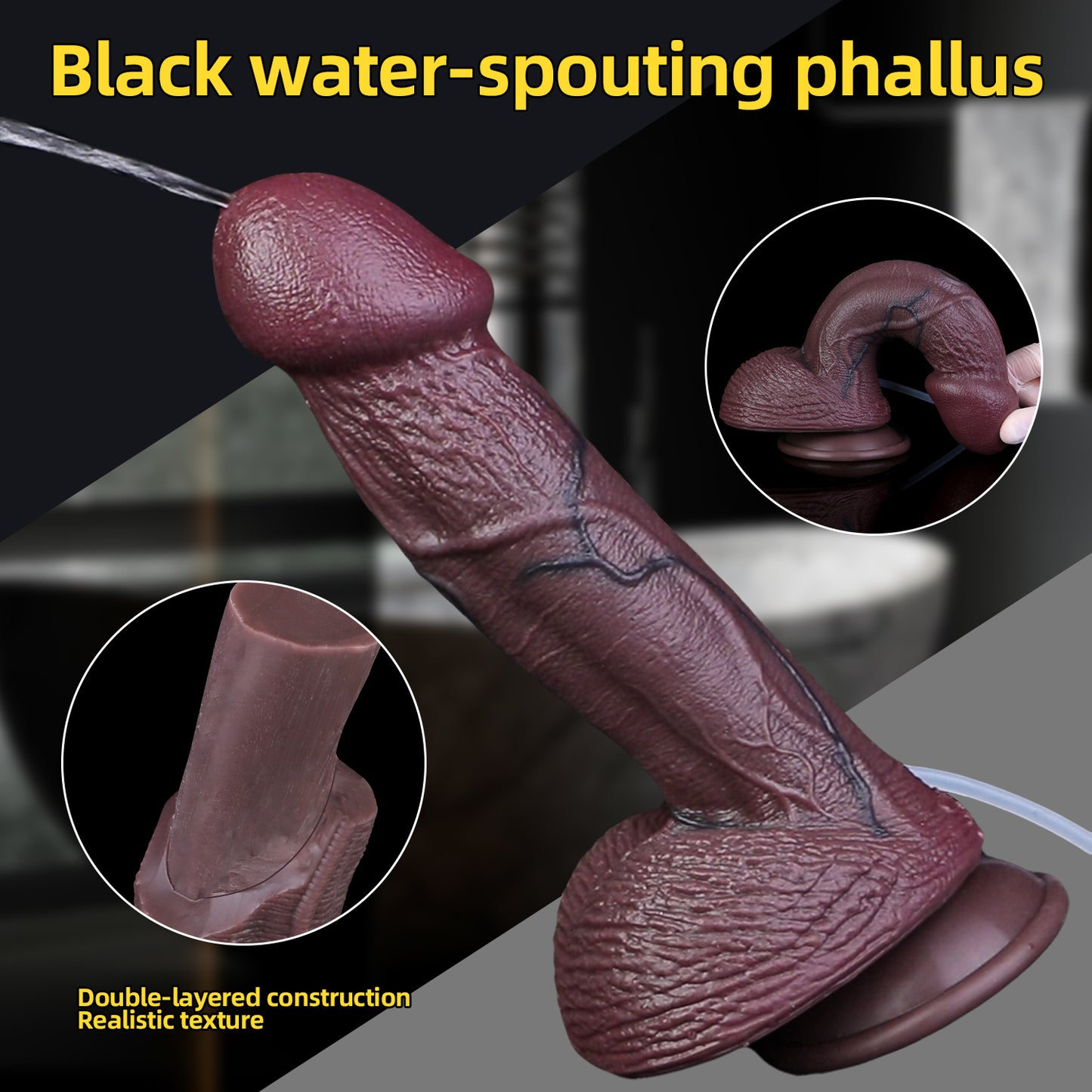 Riesenkopf Squirting Dildo | Platinum Silicone Huge Head Dildo mit Übergroßer Schirm-Glans
