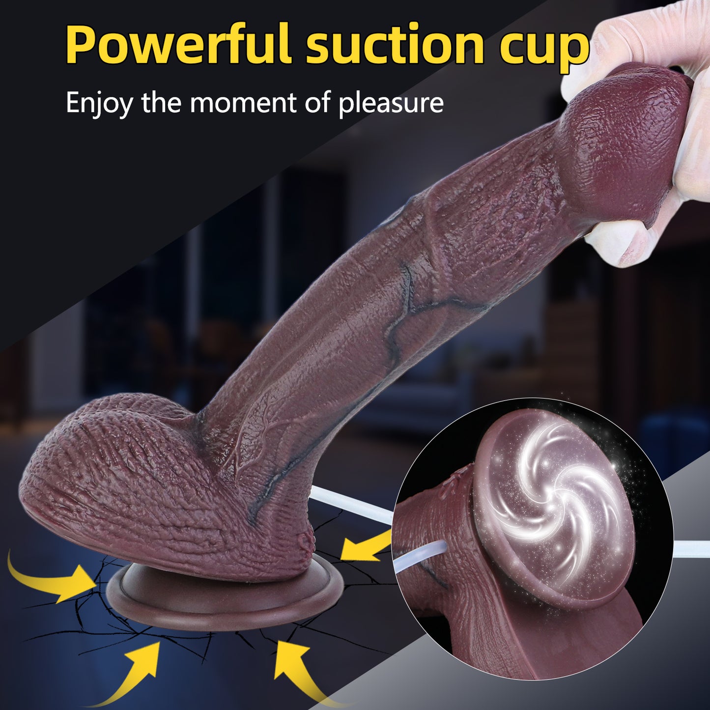 Riesenkopf Squirting Dildo | Platinum Silicone Huge Head Dildo mit Übergroßer Schirm-Glans