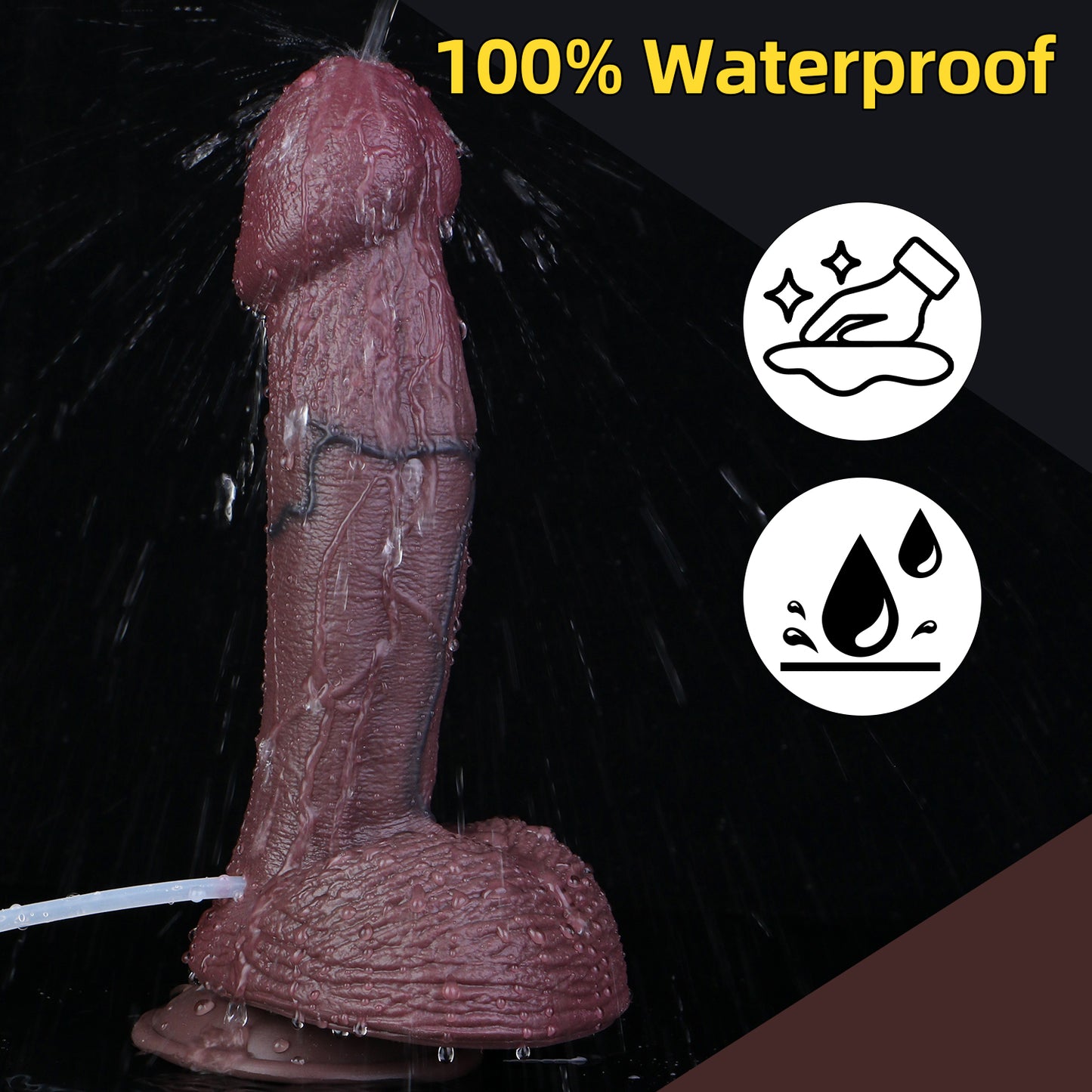 Riesenkopf Squirting Dildo | Platinum Silicone Huge Head Dildo mit Übergroßer Schirm-Glans