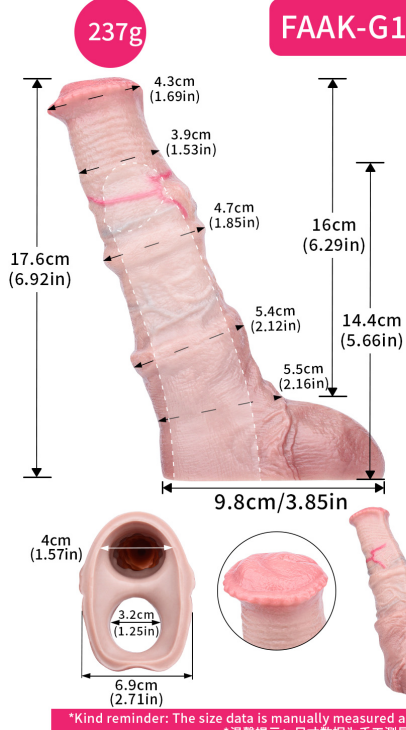 Equine Inspired Silicone Sleeve - Structured Penis Sleeve with Forward Tilt and Muscle Bundle Texture