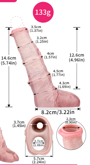 Equine Sleeve Platinum Silicone - Open-Ended Extension with Muscle Ring Texture and Featherlight Feel