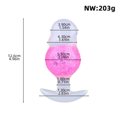 Crystal Strapon Butt Plug – Purple & Pink Pearlescent Fantasy Plug with Bio-Node & Ball Core