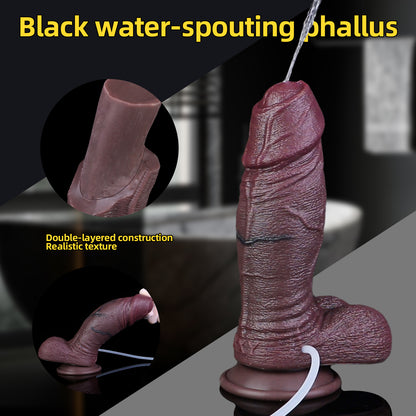Black Silicone Dildo Dunkel & Kompromisslos – Tactical BBC Dildo mit Doppel-Ejakulationssystem und Hyper